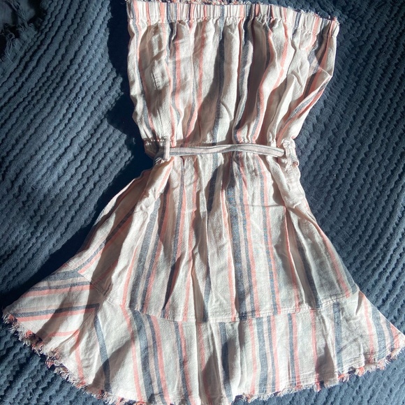 Cloth & Stone Linen Blend Striped Tube Top Dress - Picture 4 of 4